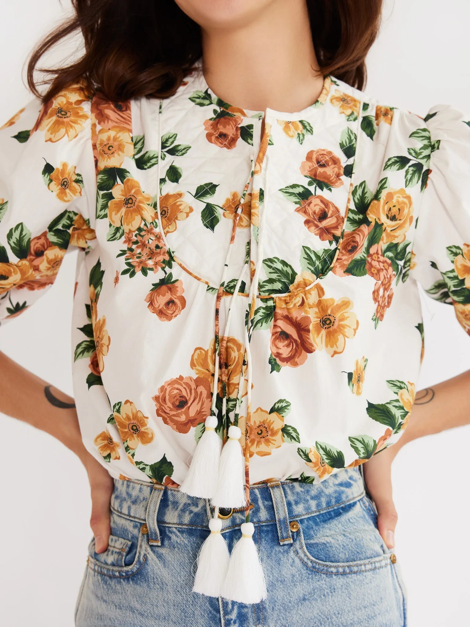 Guilia Top in Antique Rose Floral