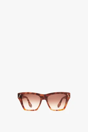 Guilloche Frame Sunglasses In Dark Havana Fade