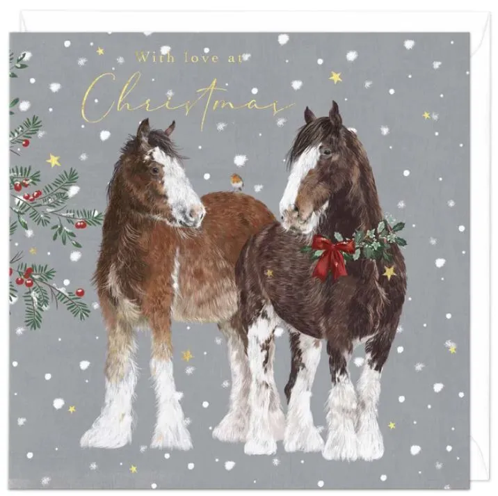 Heavy Horses Christmas Card