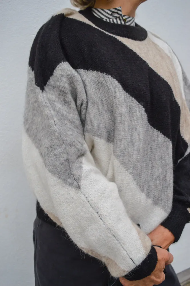 ICHI Kamara Black Striped Pullover