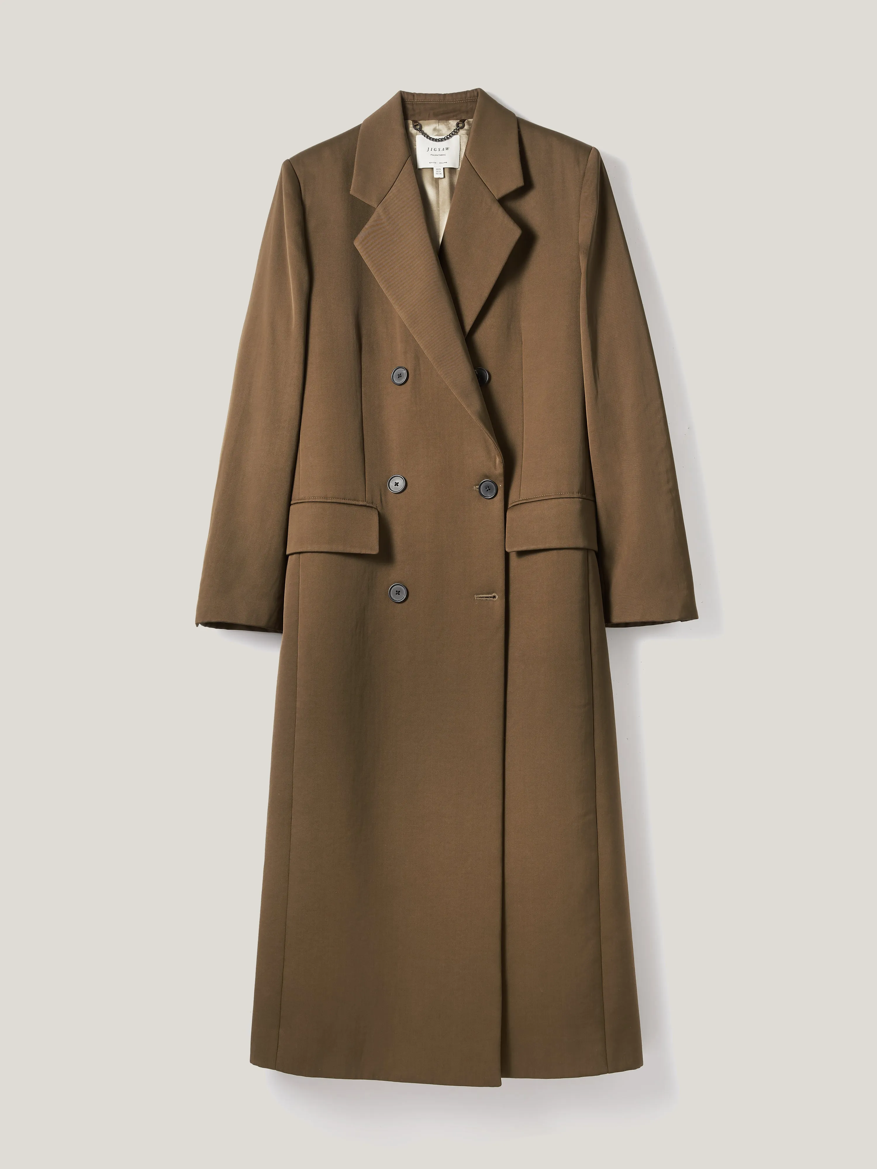 Italian Twill Oversized Coat | Brown