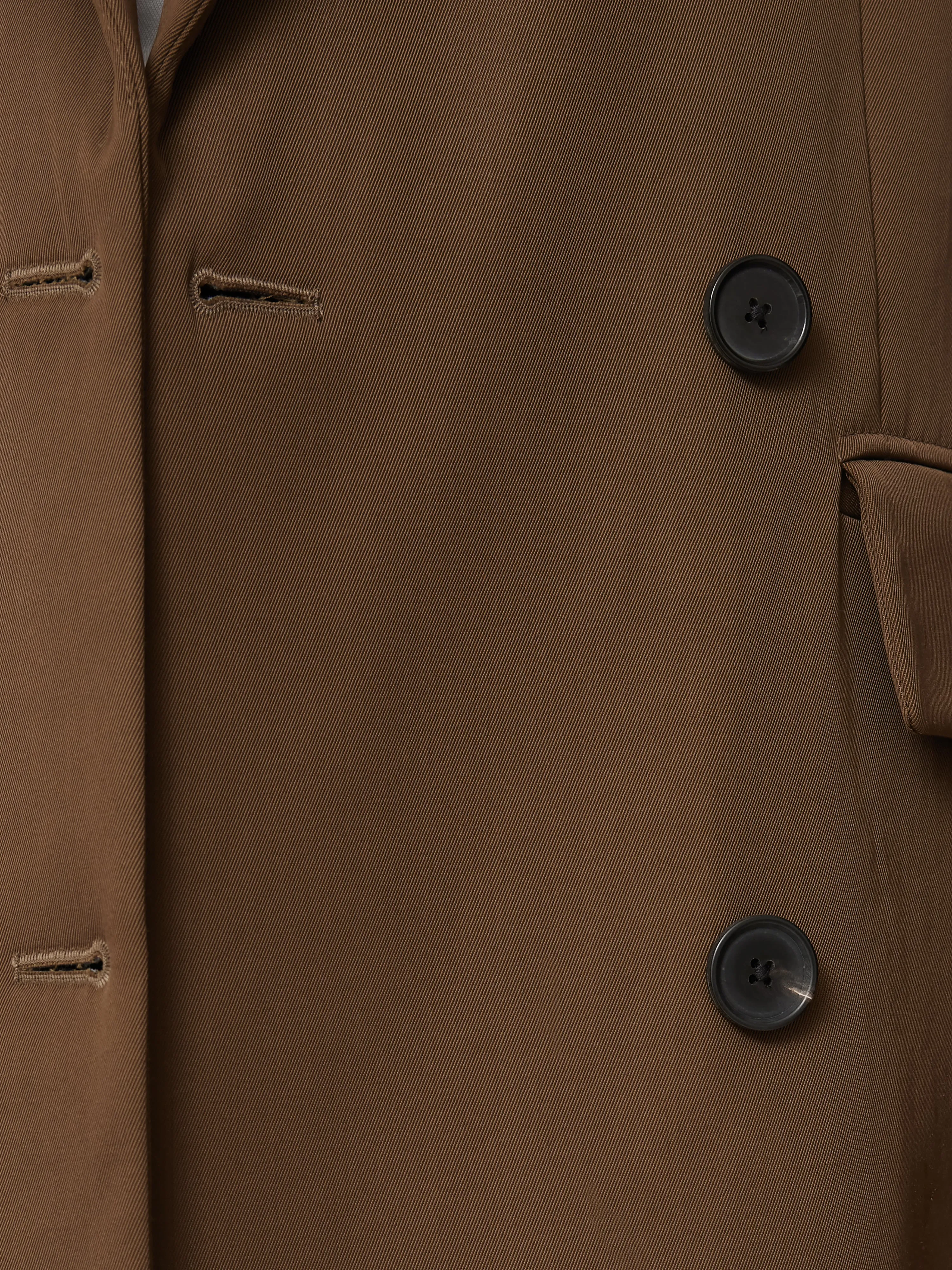 Italian Twill Oversized Coat | Brown