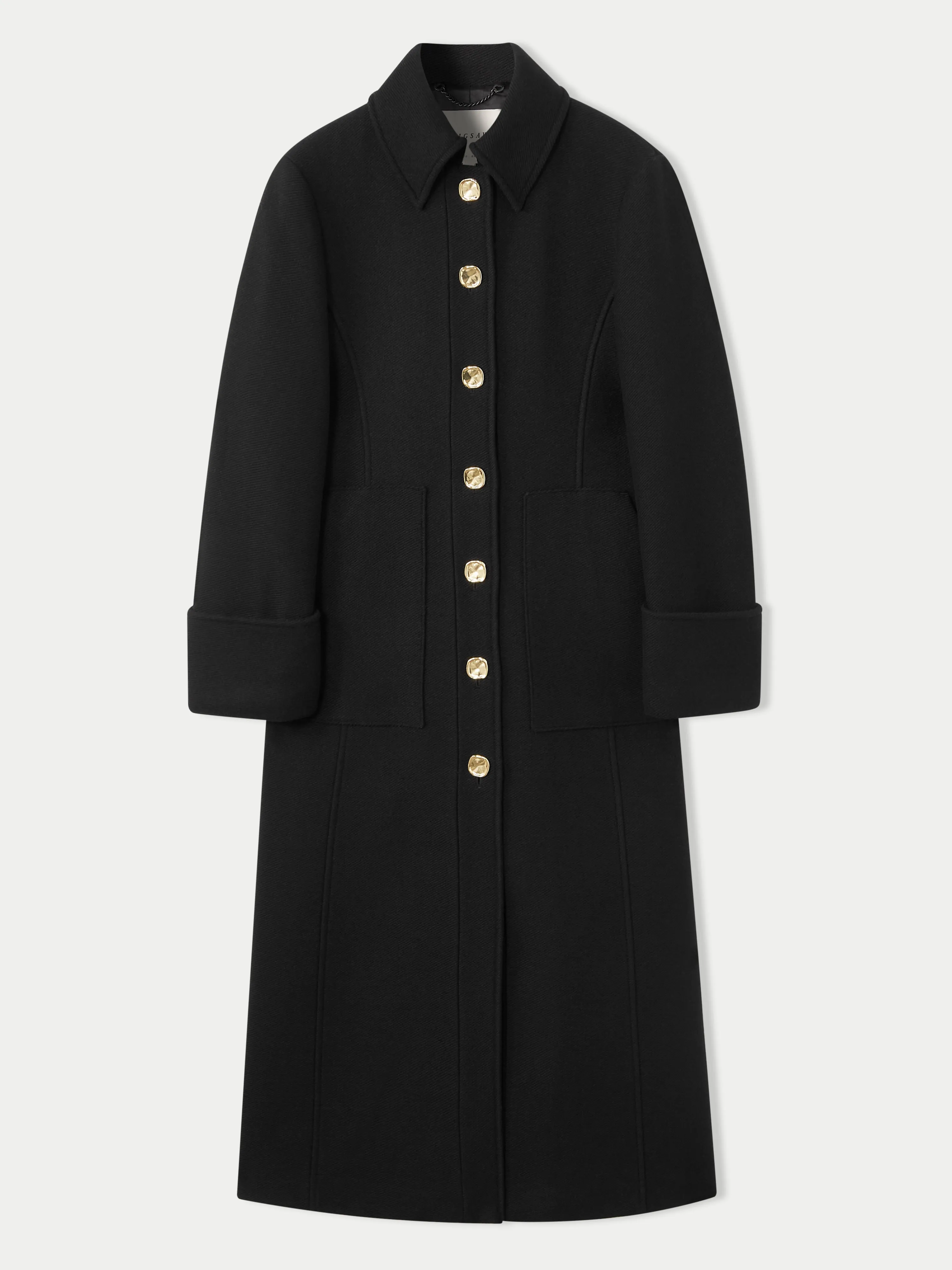 Italian Wool Military Coat | Black