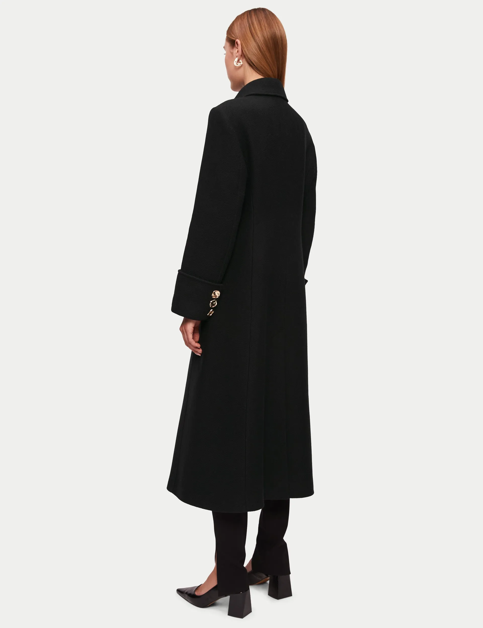 Italian Wool Military Coat | Black