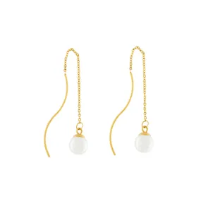 Joy Waterproof Chain Pearl Earring 18K Gold Plating