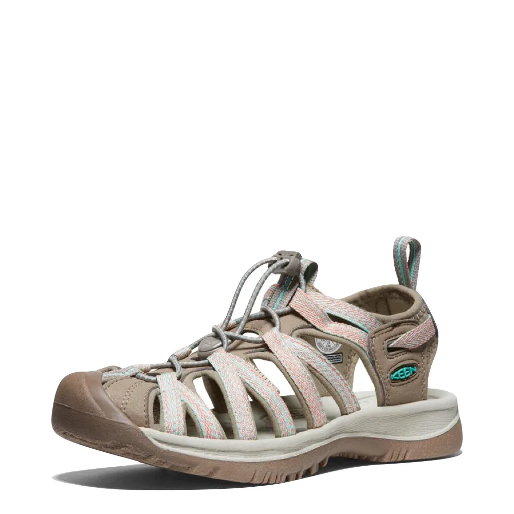 KEEN Women's Whisper Sandal in Taupe/Coral