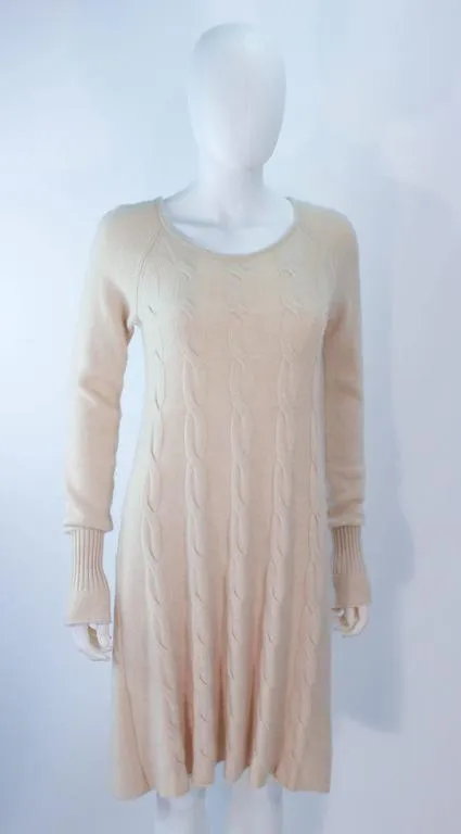 KRIZIA Cream Cashmere Knit Dress Size 42