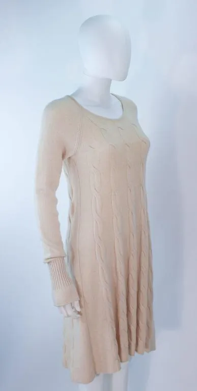 KRIZIA Cream Cashmere Knit Dress Size 42