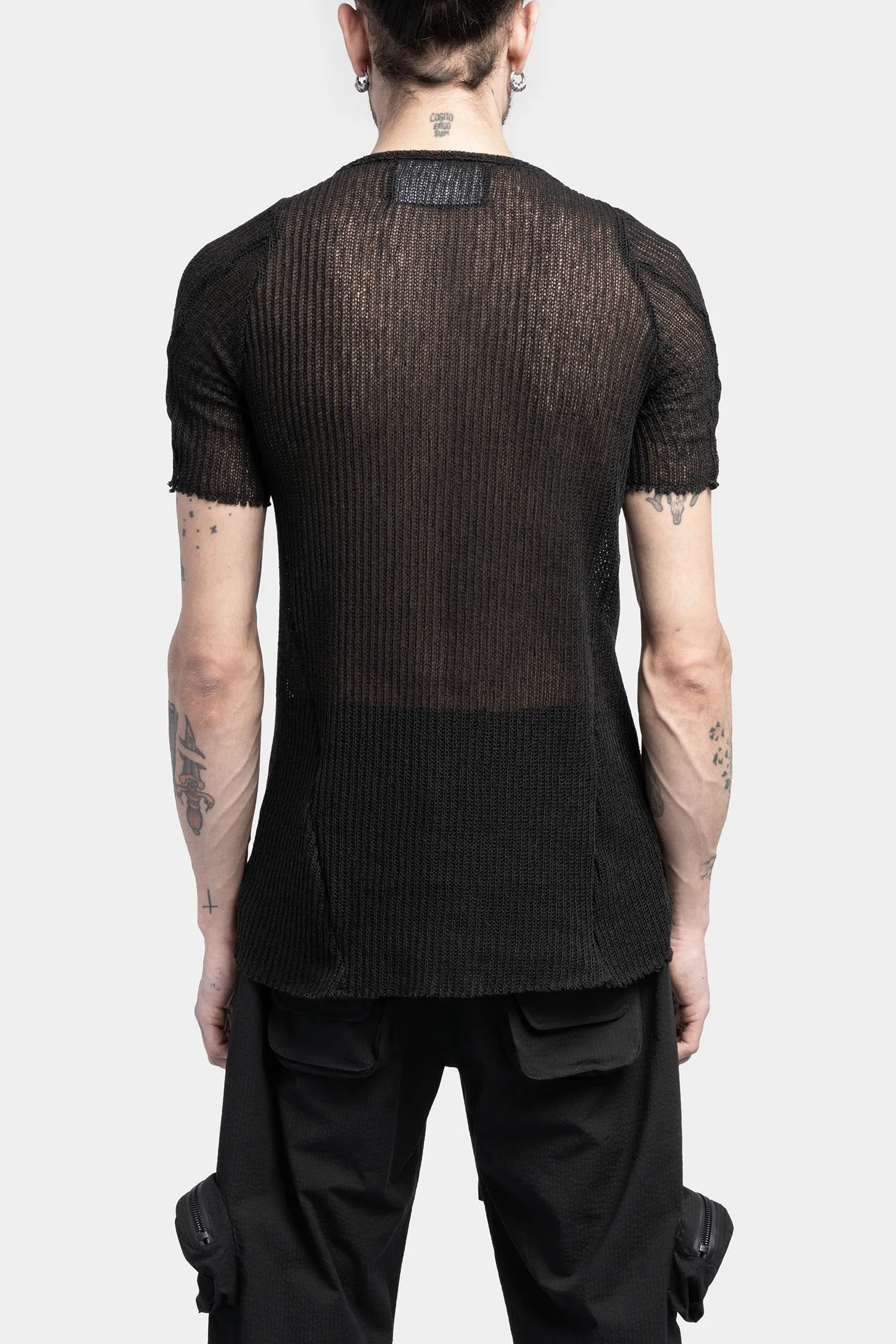 Layered knit t-shirt