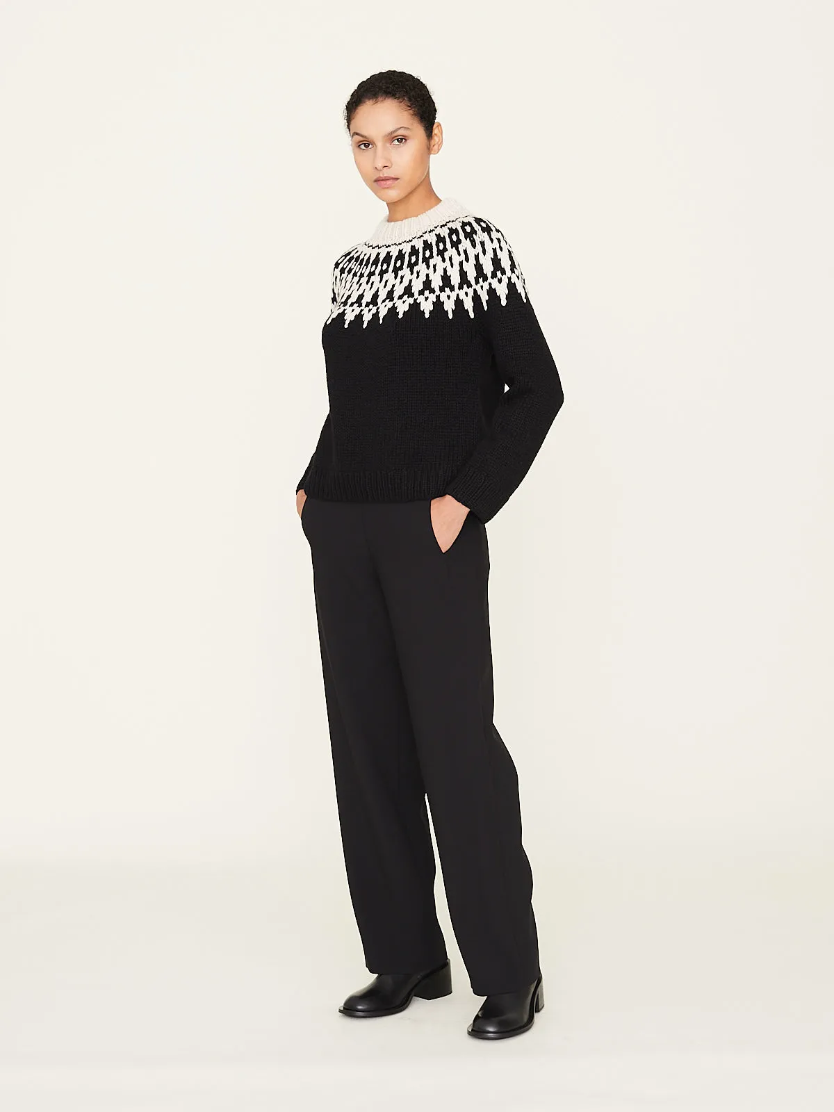 Lotti Sweater in Black/Oatmeal