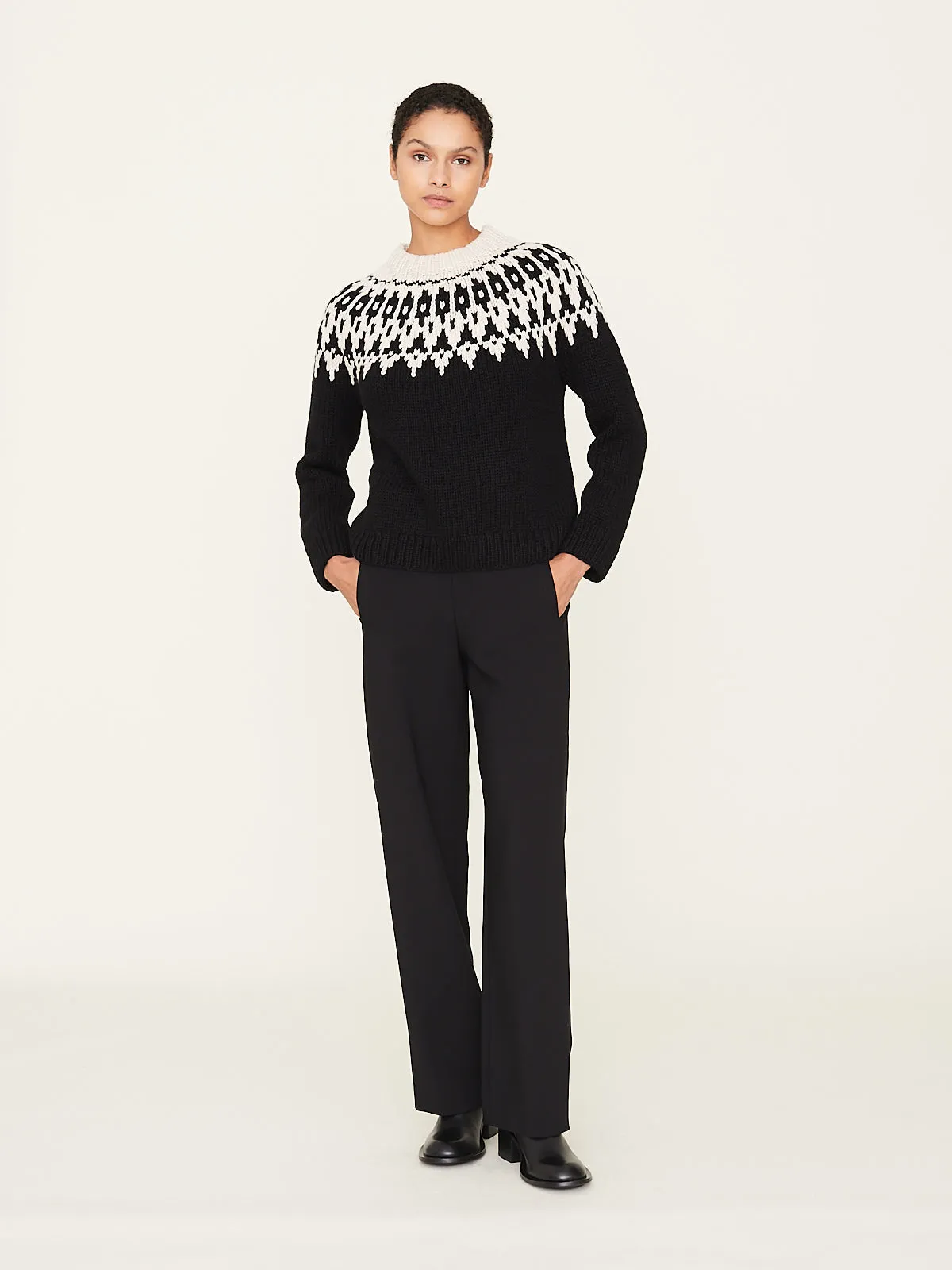 Lotti Sweater in Black/Oatmeal