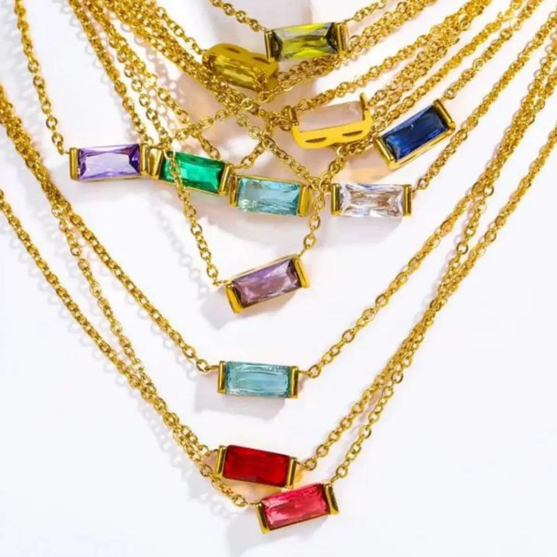 Love Waterproof Birthstone JUNE Necklace 18K Gold Plating