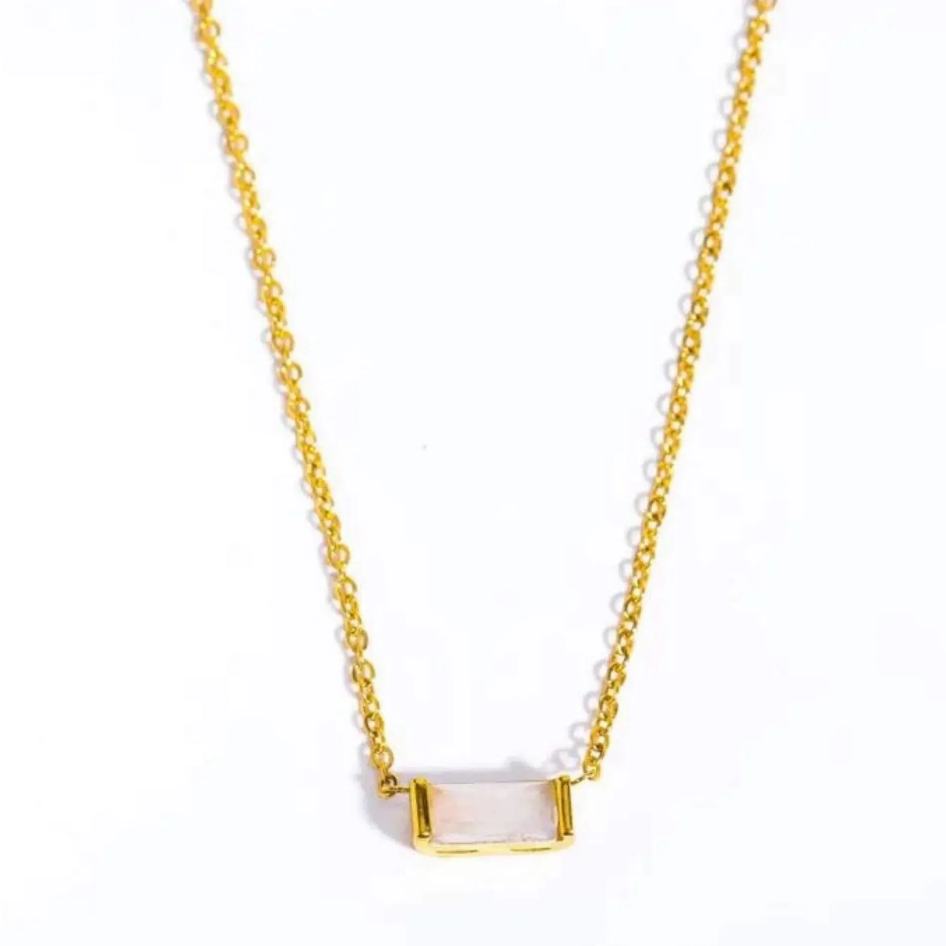 Love Waterproof Birthstone OCTOBER Necklace 18K Gold Plating