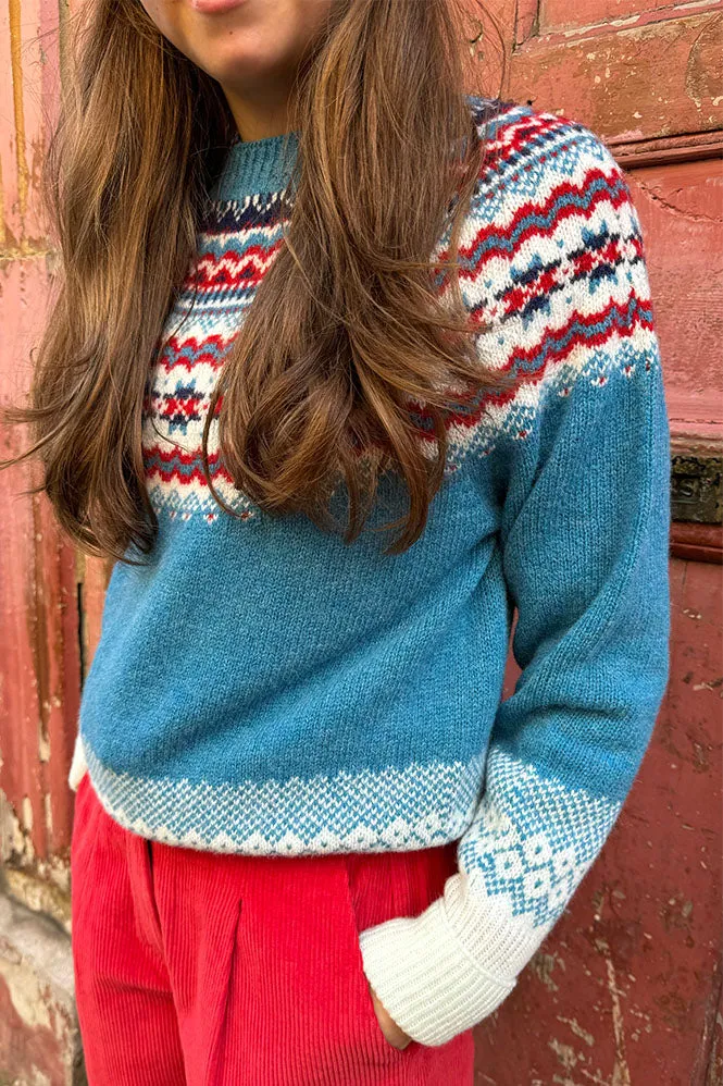 Lowie Caerphilly Fairisle Jumper in Blue