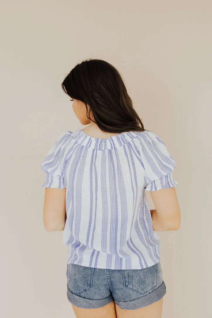 Marceli Short Sleeve Tie Blouse - FINAL SALE