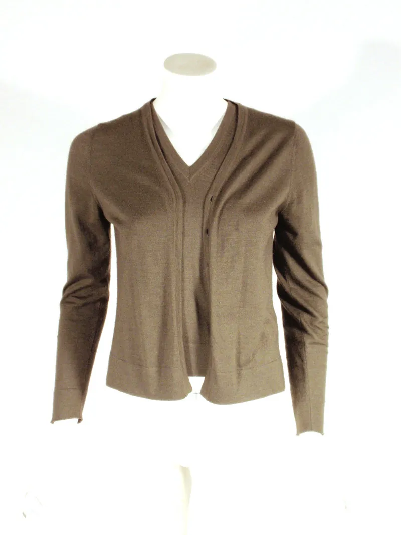 MARLOWE 2 pc Dark Gray Tank and Cashmere Cardigan