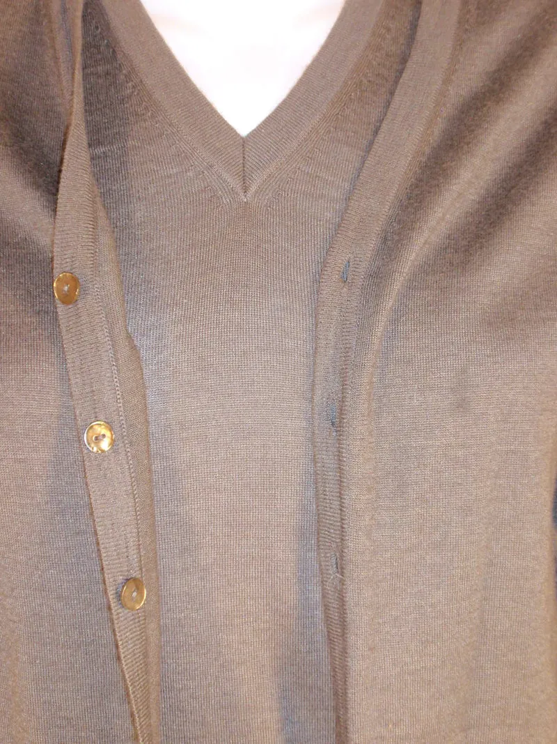 MARLOWE 2 pc Dark Gray Tank and Cashmere Cardigan