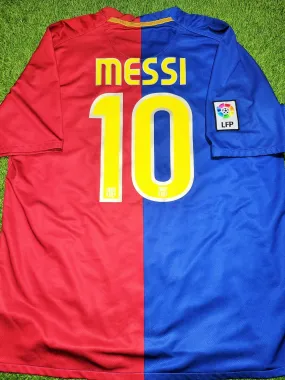 Messi Barcelona TREBLE SEASON 2008 2009 Home Soccer Jersey Shirt XL SKU# 286784-655