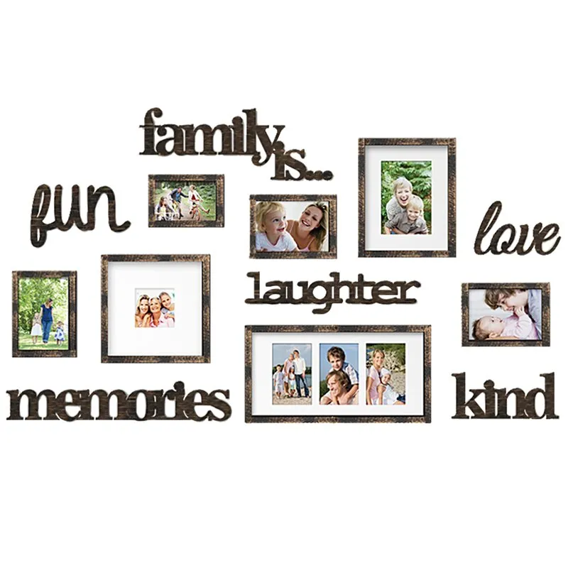 Miber 13 Piece Beveled Collage Picture Frame Set