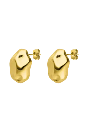 Molten Ear Stud 14K Gold Plated