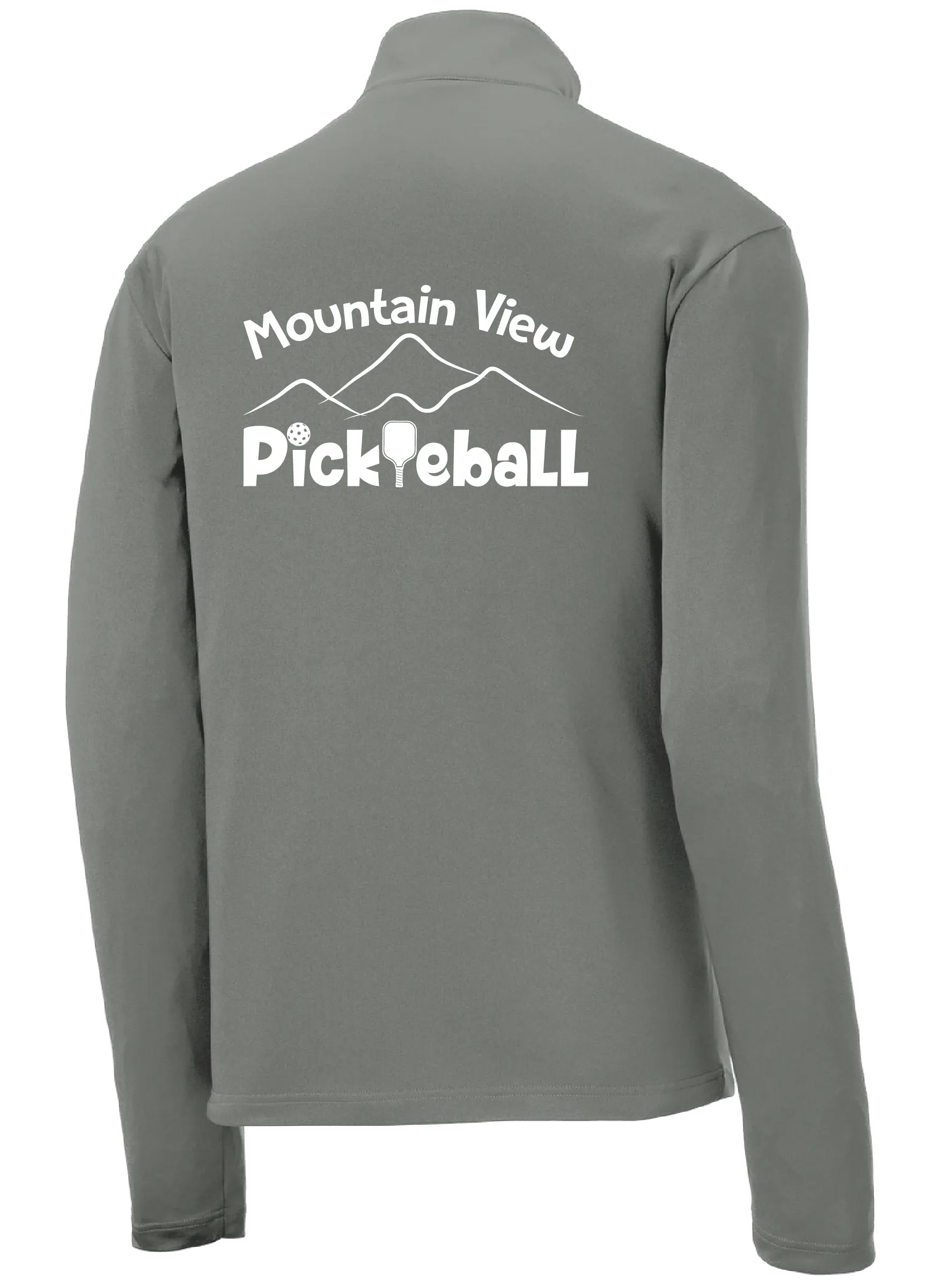 Mountain View Pickleball Club | Men's 1/4 Zip Long Sleeve Pullover Athletic Shirt | 100% Polyester