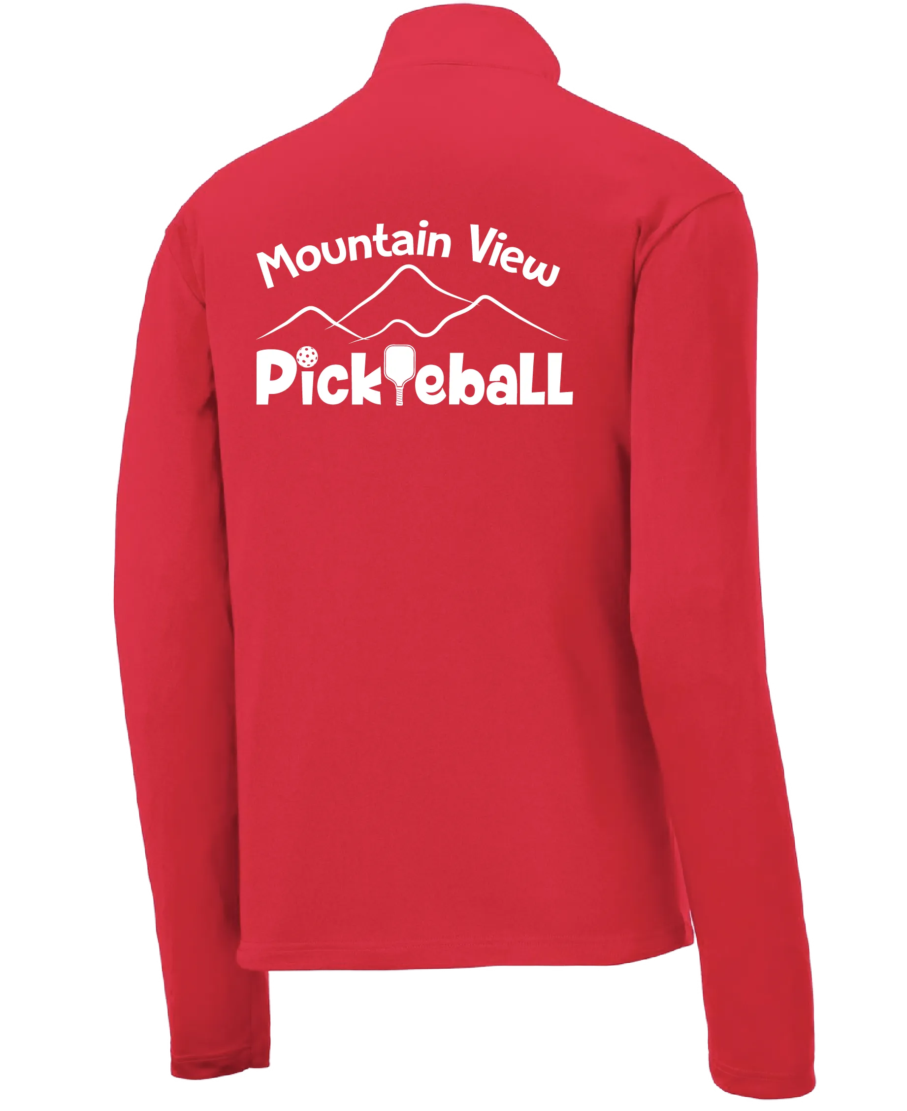 Mountain View Pickleball Club | Men's 1/4 Zip Long Sleeve Pullover Athletic Shirt | 100% Polyester