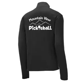 Mountain View Pickleball Club | Men's 1/4 Zip Long Sleeve Pullover Athletic Shirt | 100% Polyester