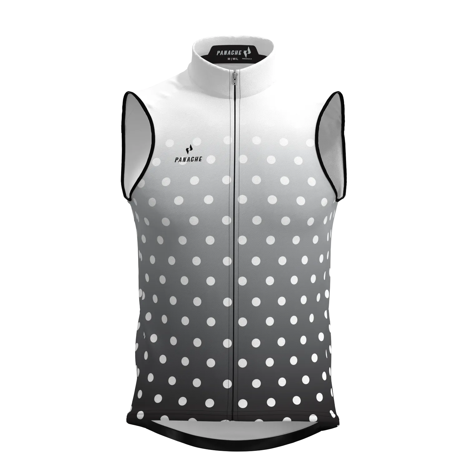 M's and W's Pro Thermal Vest - Black & White Fade Dots