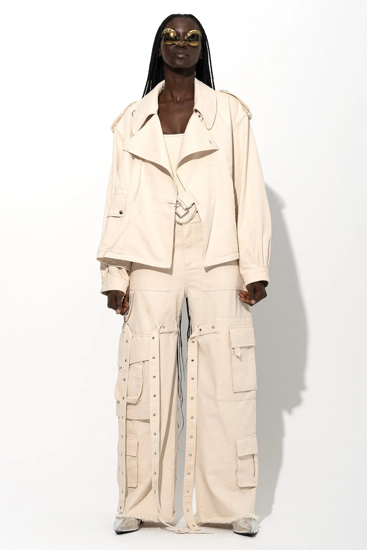 OFF-WHITE CROPPED TRENCH COAT