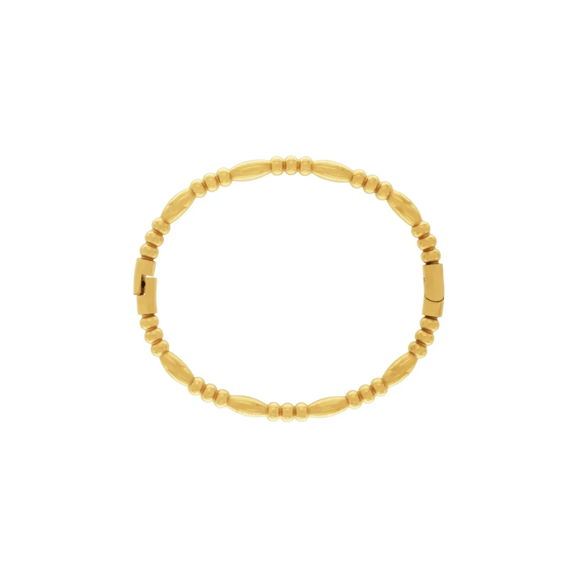 Passion Waterproof Oval Bangle Bracelet 18K Gold Plating