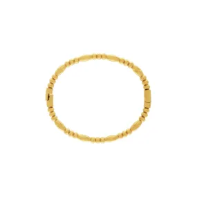 Passion Waterproof Oval Bangle Bracelet 18K Gold Plating