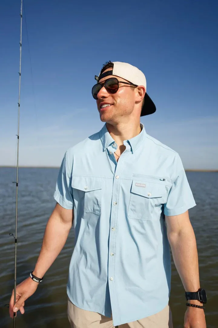 Performance Fishing Shirt- Dusty Blue- Burlebo