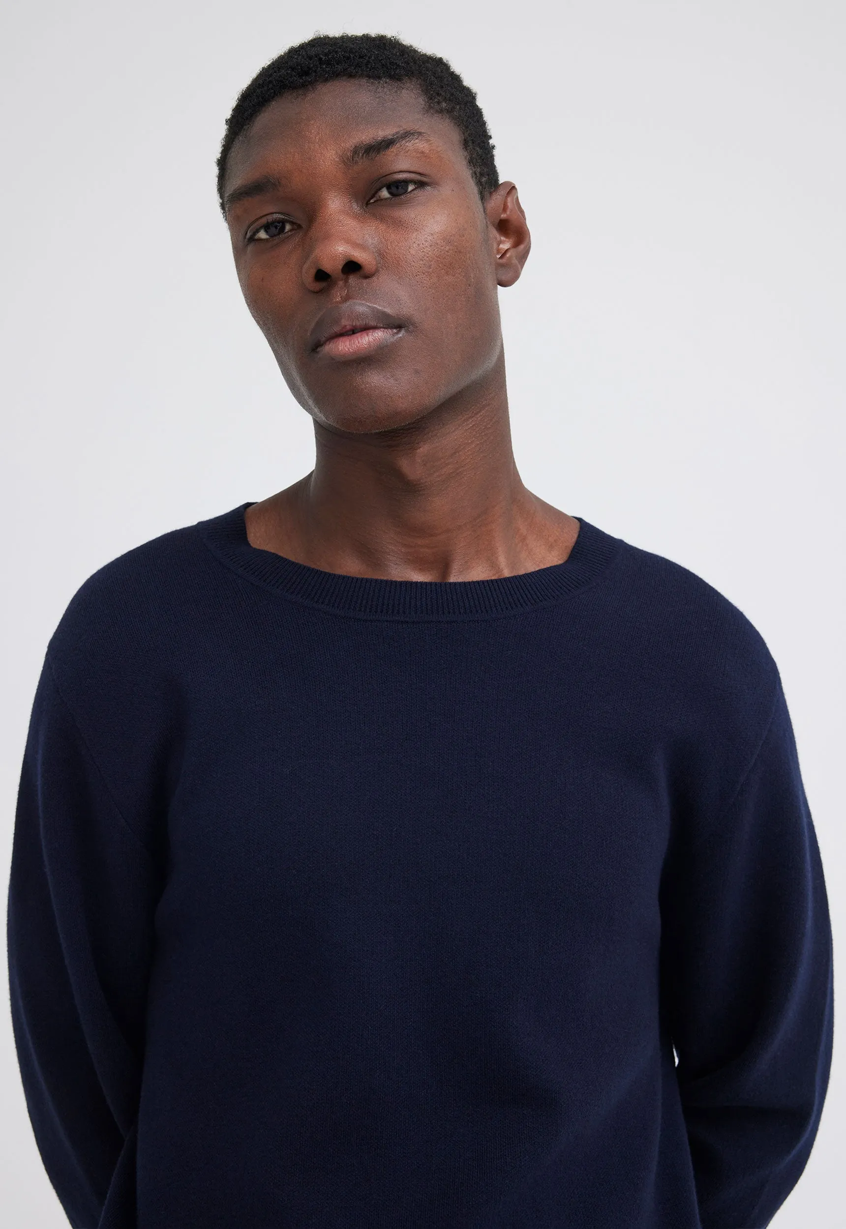 Poster Cotton Cashmere Sweater - Darkest Navy