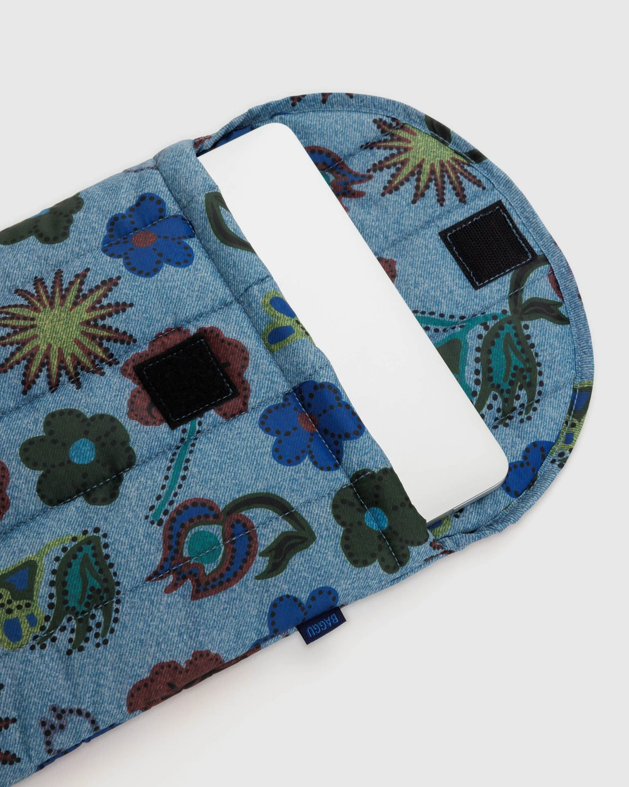 Puffy Laptop Sleeve 13"/14" - Digital Denim Birds