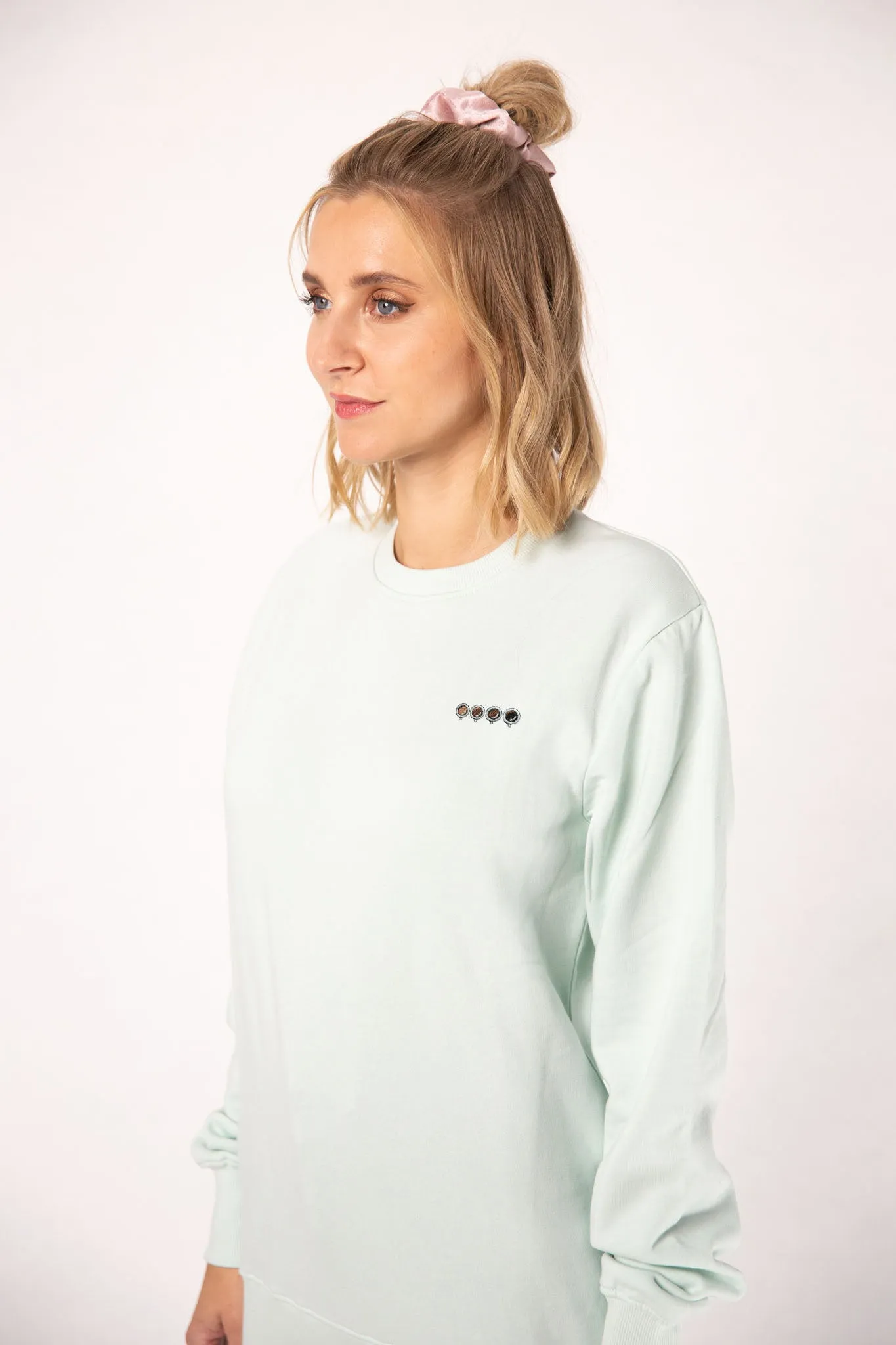 Quattro Espressi | Bestickter Bio-Baumwoll Frauen Pullover