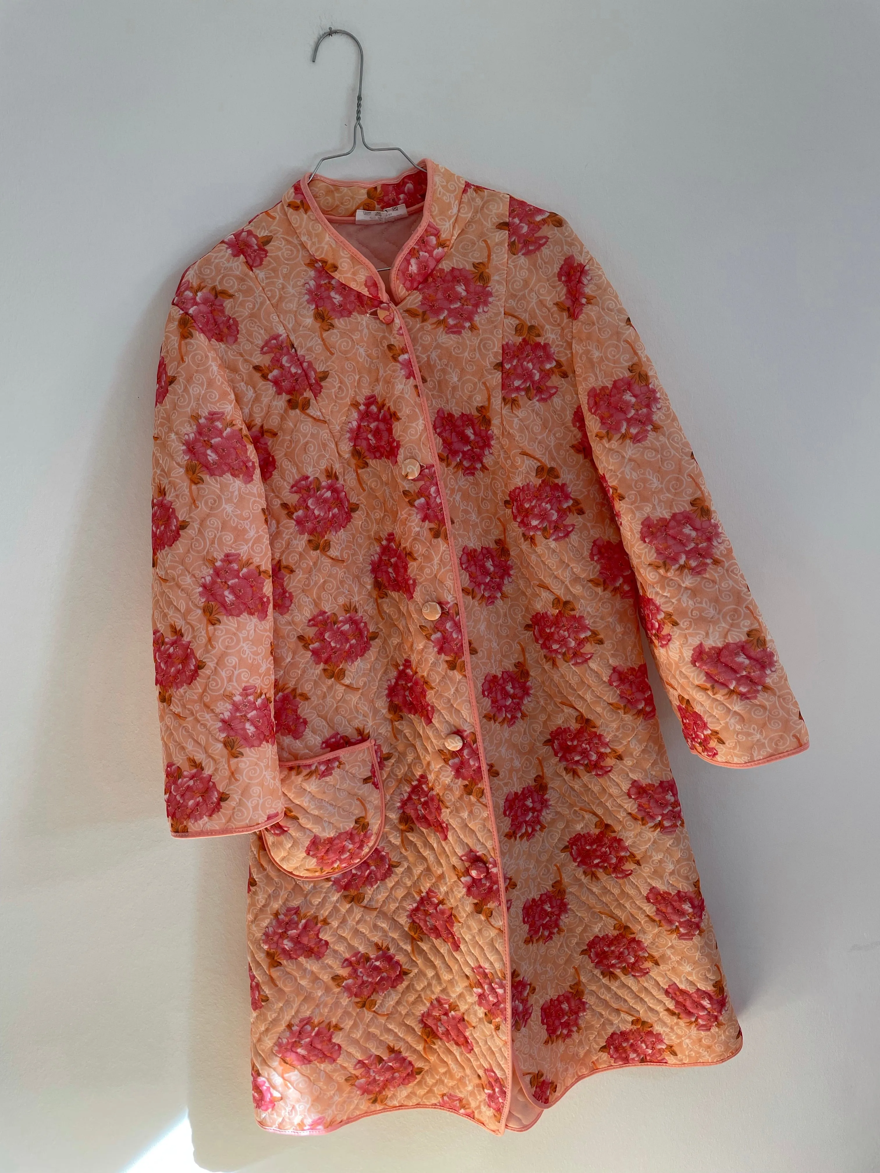 Quilted Floral Print Robe