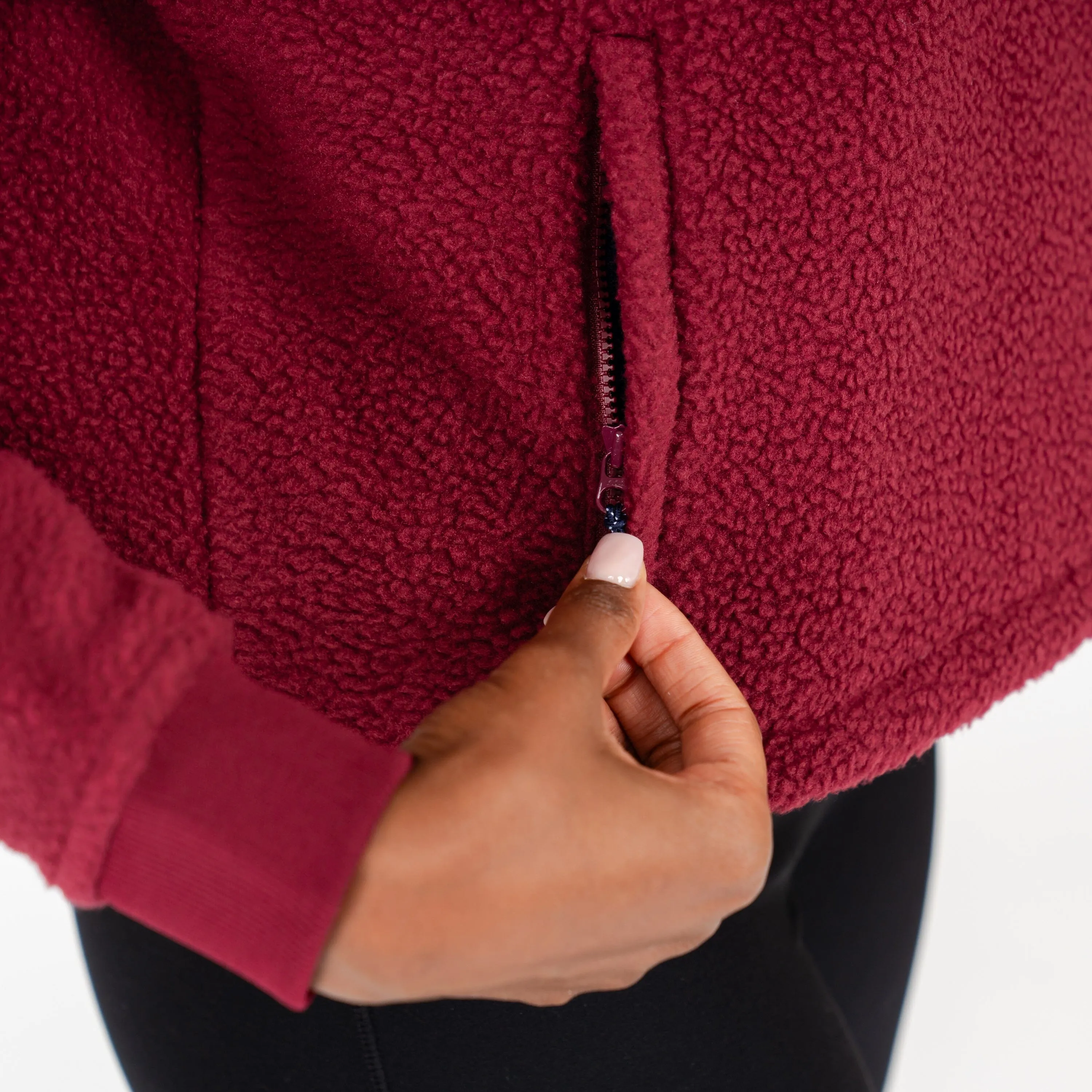 Rivanna Fleece Pullover | Solid - Burgundy