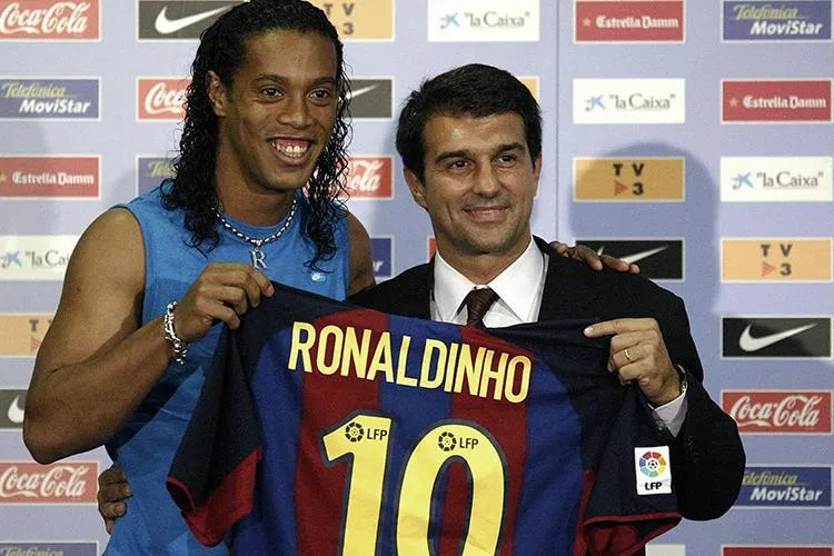 Ronaldinho Barcelona 2003 2004 DEBUT SEASON Home Jersey Shirt Camiseta M SKU# 112586