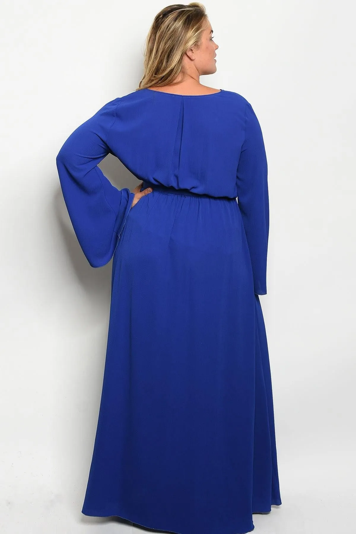 Royal Curves Melissa Sapphire Dress-FINAL SALE-NOT ELIGIBLE FOR EXCHANGE OR REFUND