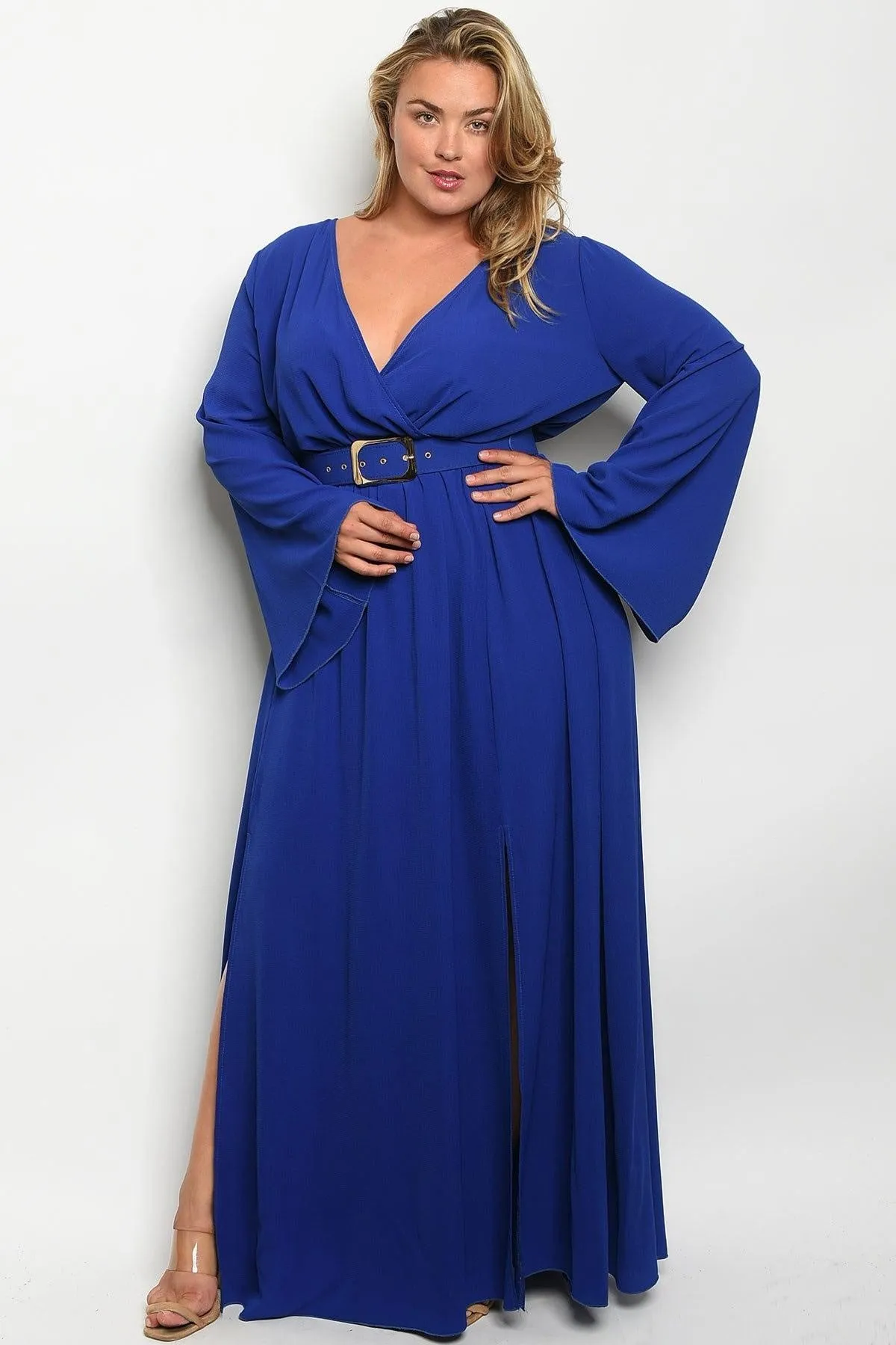 Royal Curves Melissa Sapphire Dress-FINAL SALE-NOT ELIGIBLE FOR EXCHANGE OR REFUND