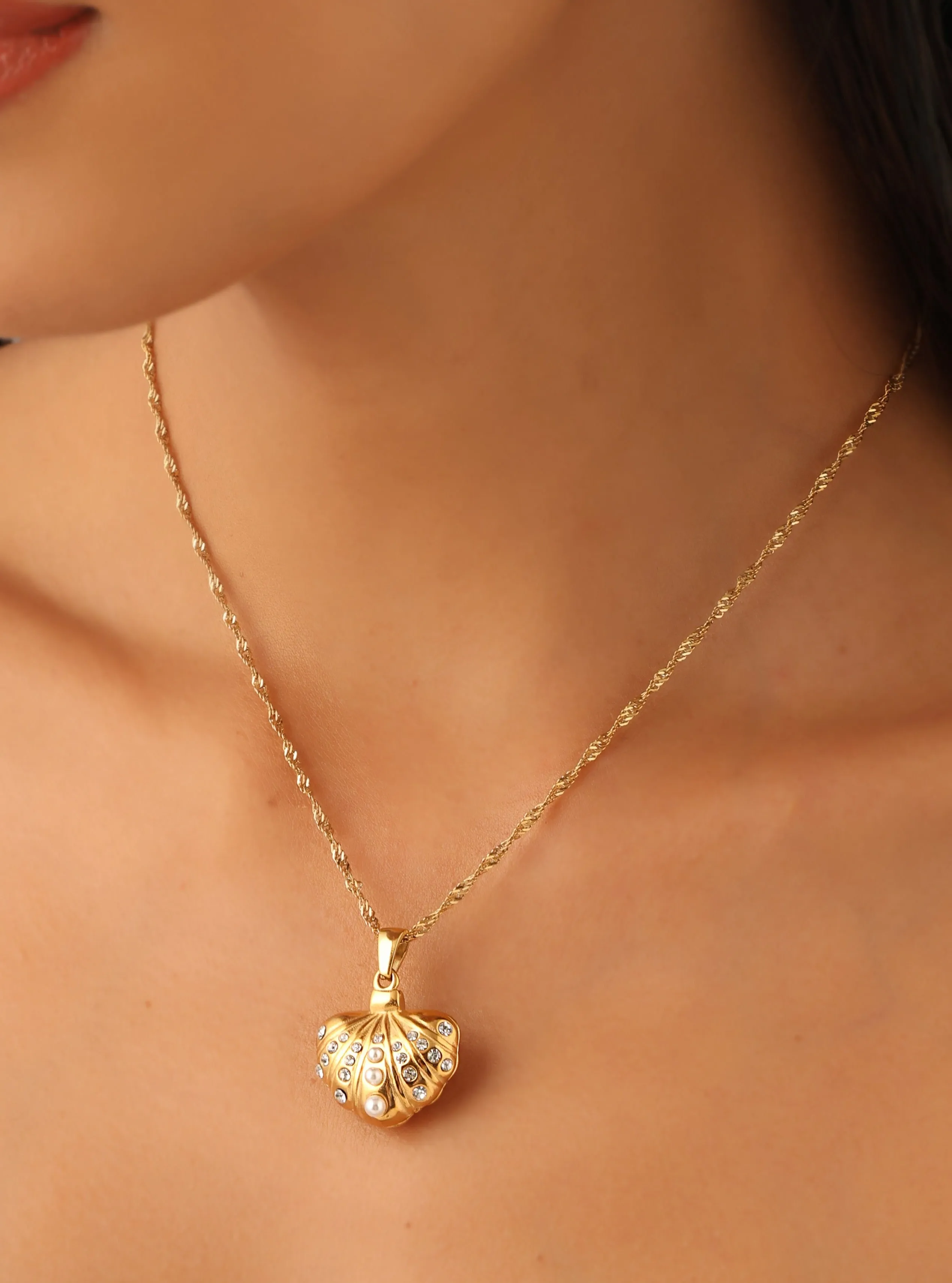 Seashell Gold Waterproof Necklace