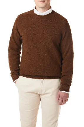 Shetland Crew Neck Sweater Tobacco Mix