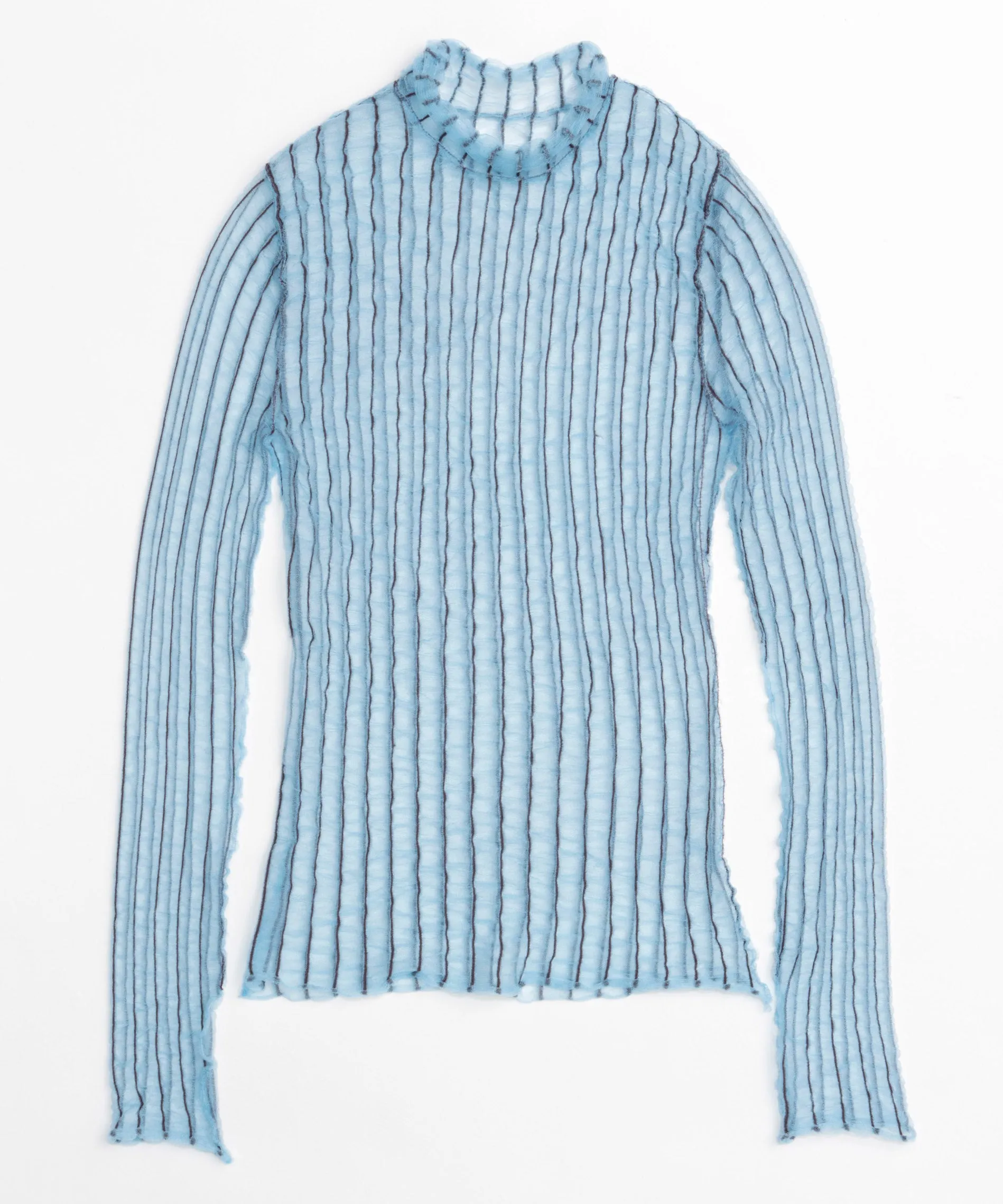 Shirring Stripe Sheer Knitwear