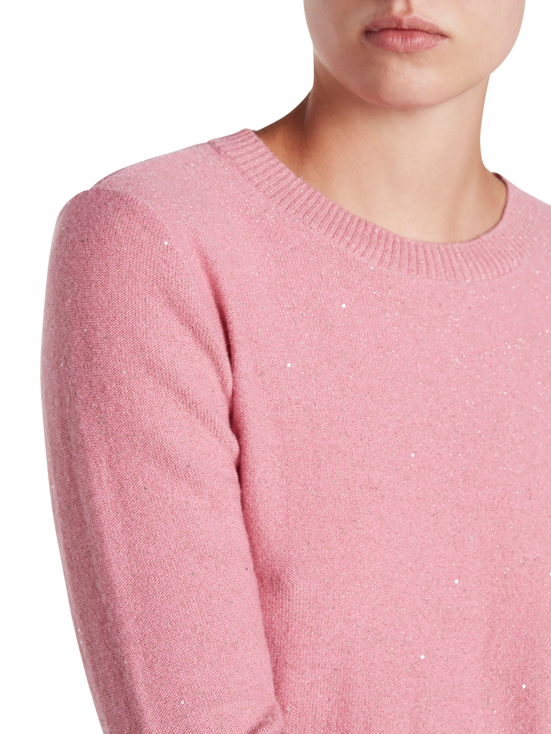 Sparkle Cashmere Sweater - Rose Pink (Size Large Only)