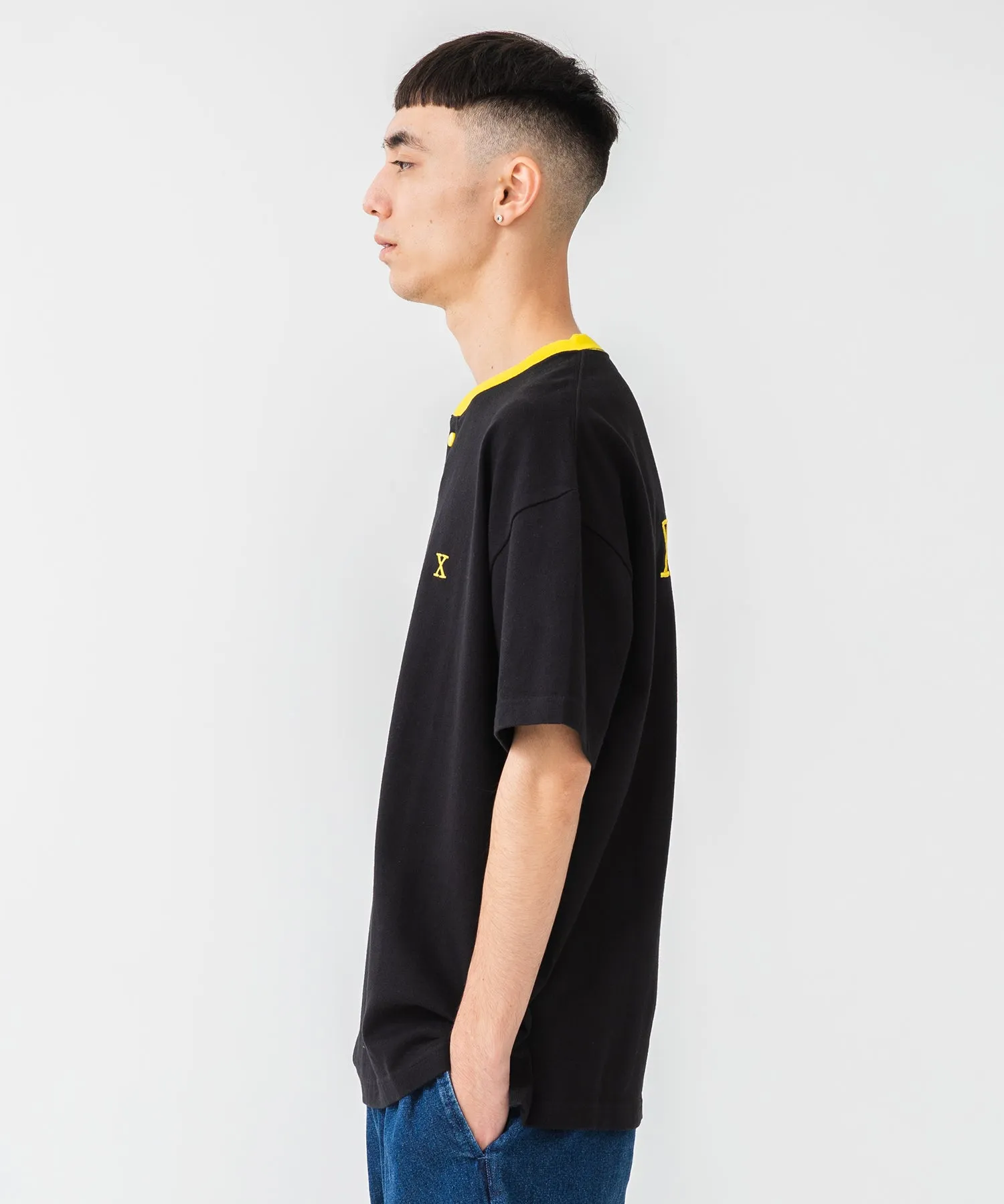 S/S HEAVYWEIGHT HENLEY NECK TEE