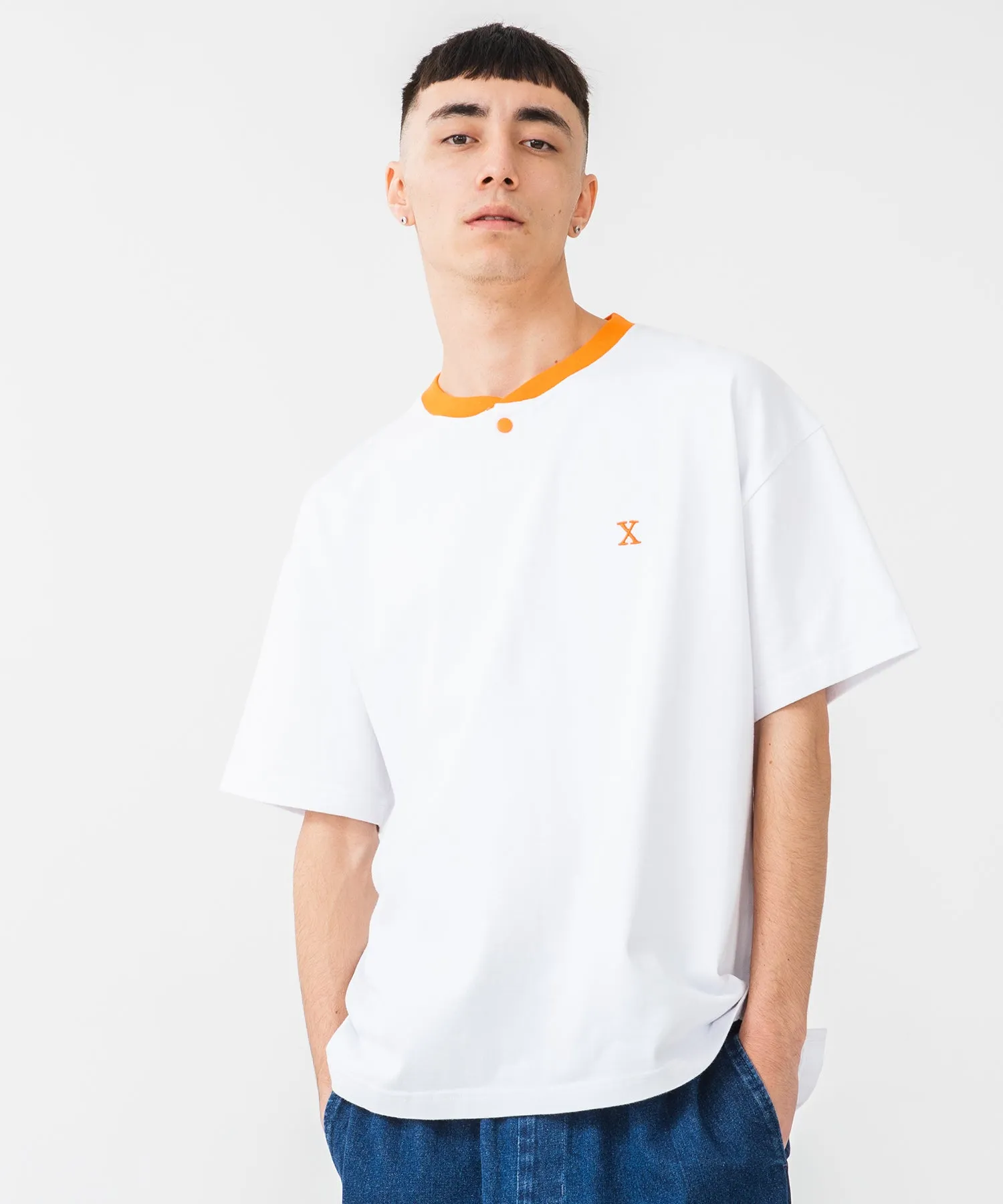 S/S HEAVYWEIGHT HENLEY NECK TEE