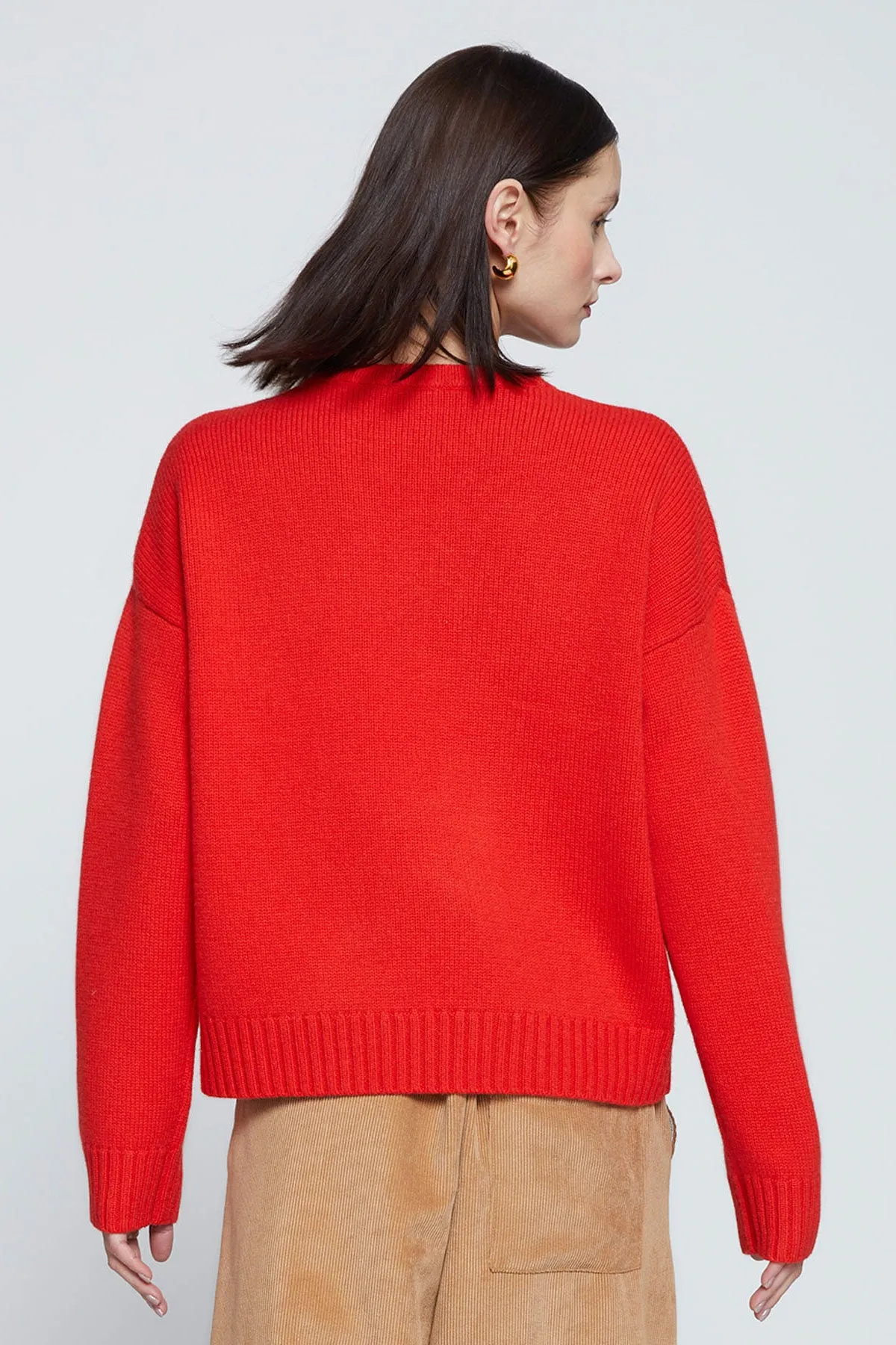 Stateside Colorblock Pocket Crew Sweater in Sumo