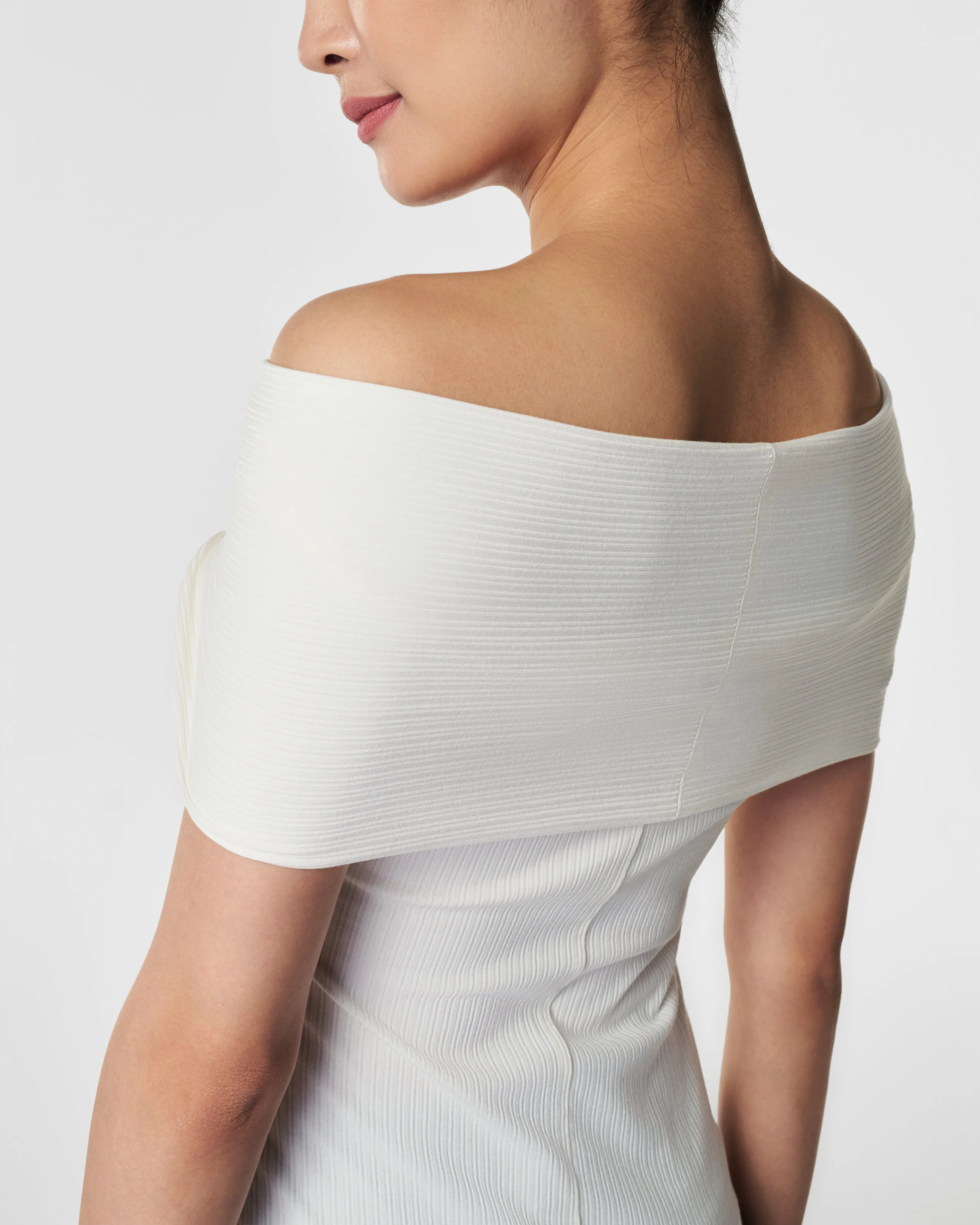 Stretch Rib Off-The-Shoulder Top