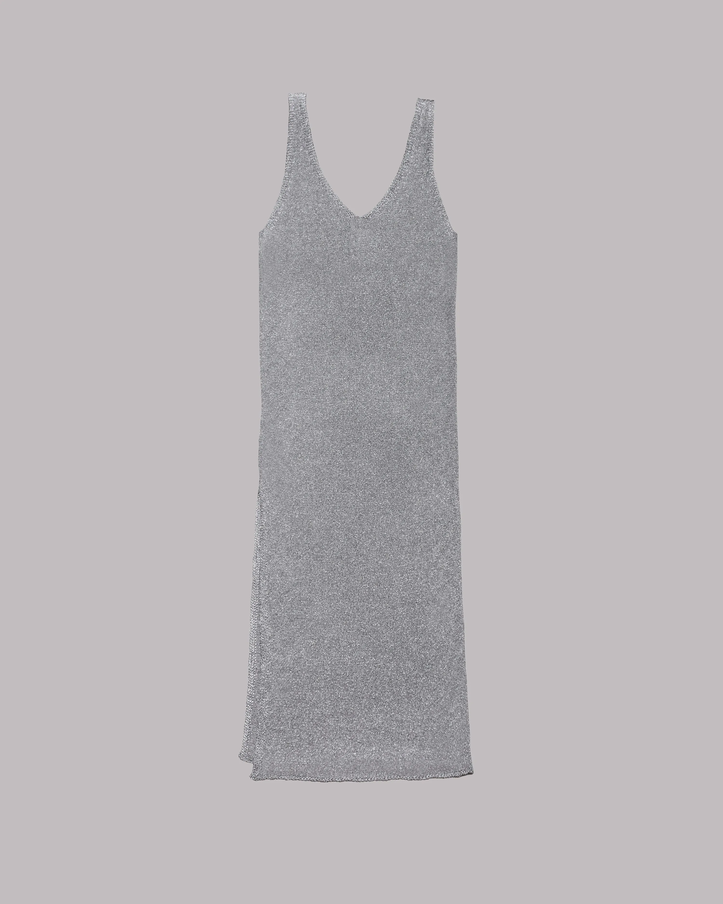 The Silver Sparkly Thin Knit Dress