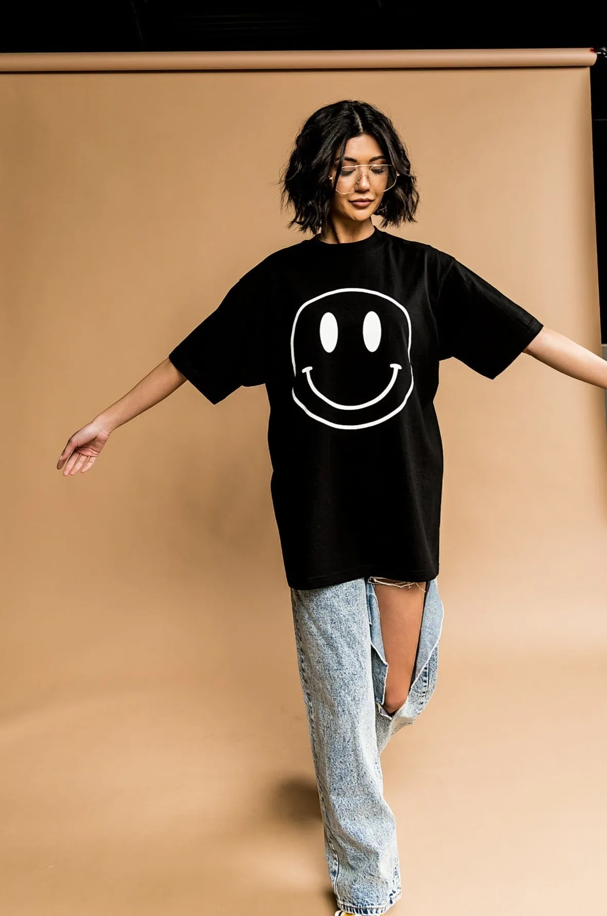 The World Needs Your Magic Oversized Tee in Black   White